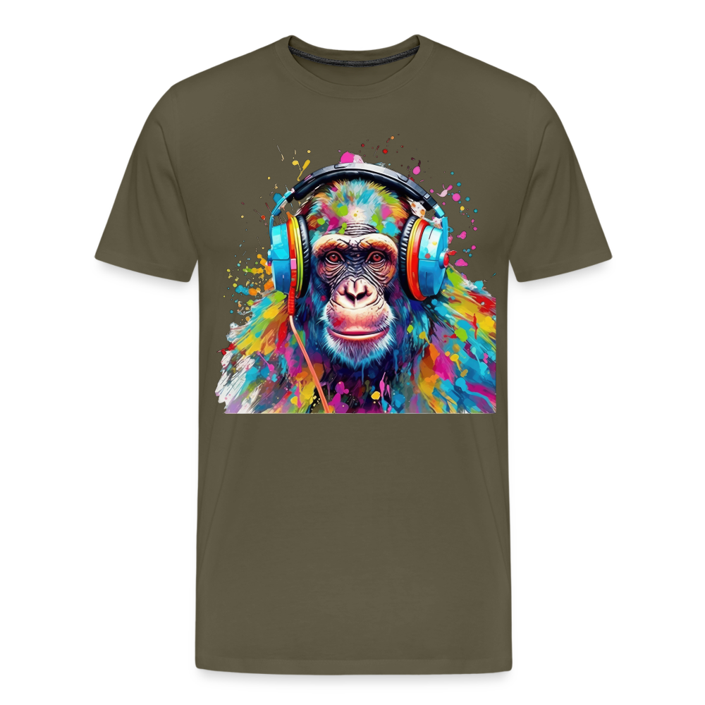 DJ Monkey Affe T-Shirt Männer Premium T-Shirt - Khaki
