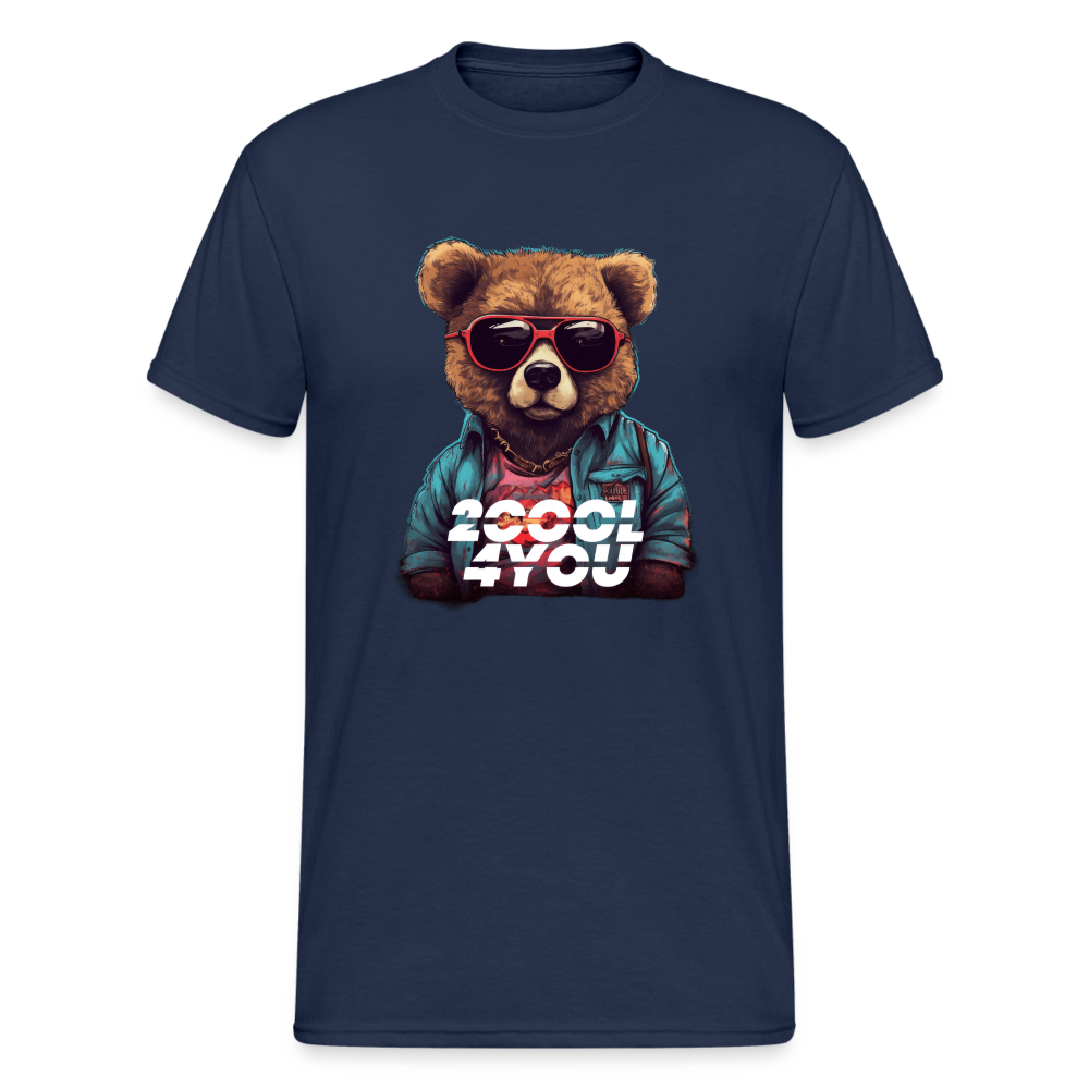 Teddybär Bear 2Cool4 You Streetwear Spruch T-Shirt Herren - Navy