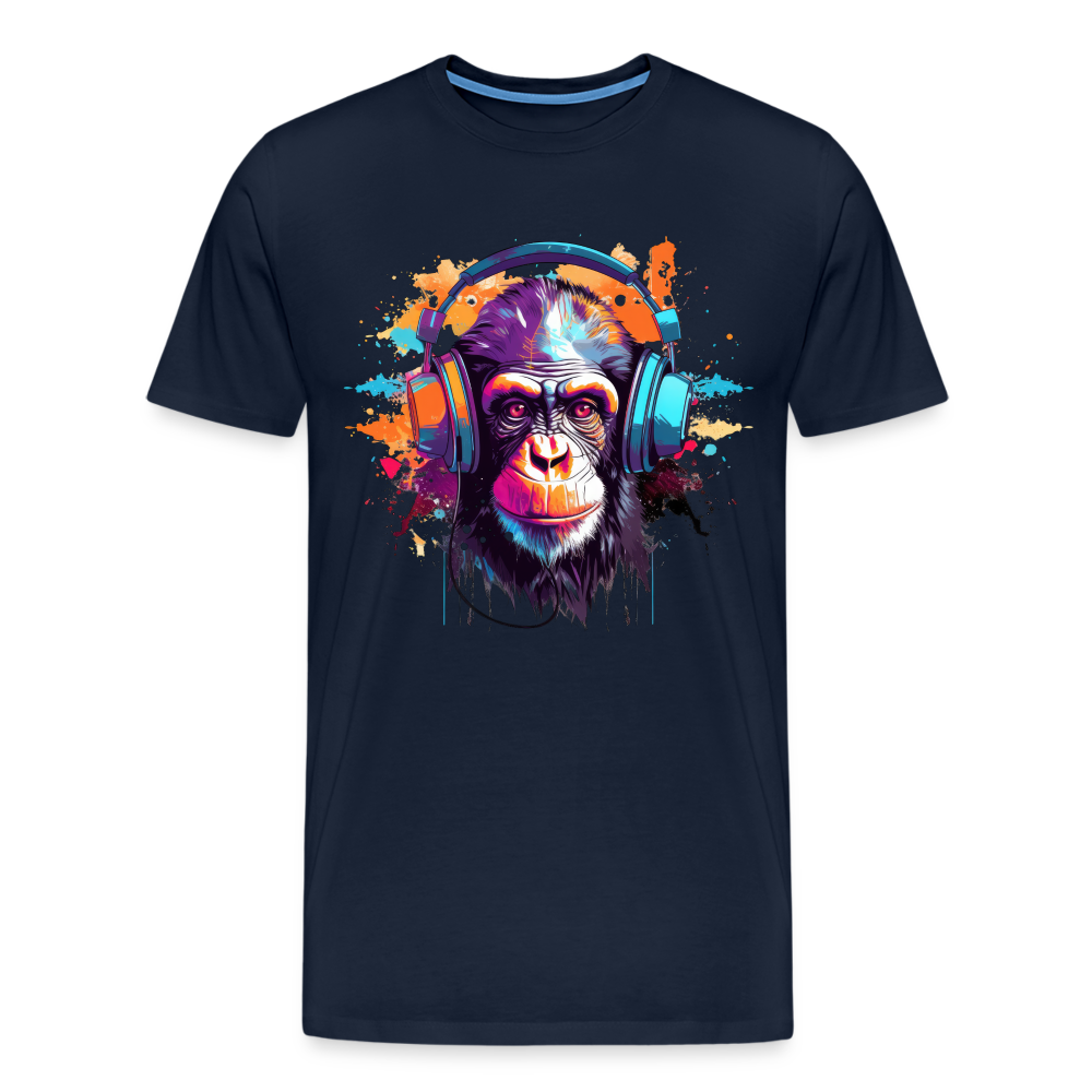 DJ Monkey Affe T-Shirt Männer Premium T-Shirt - Navy