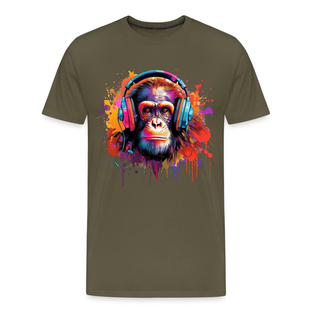 DJ Monkey Affe T-Shirt Männer Premium T-Shirt - Khaki