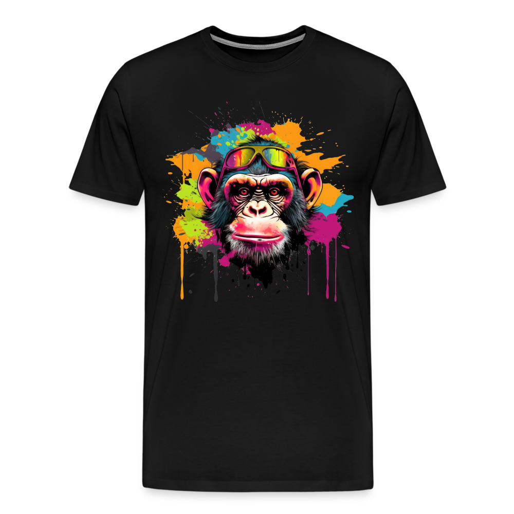 Monkey Affe T-Shirt Männer Premium T-Shirt - Schwarz