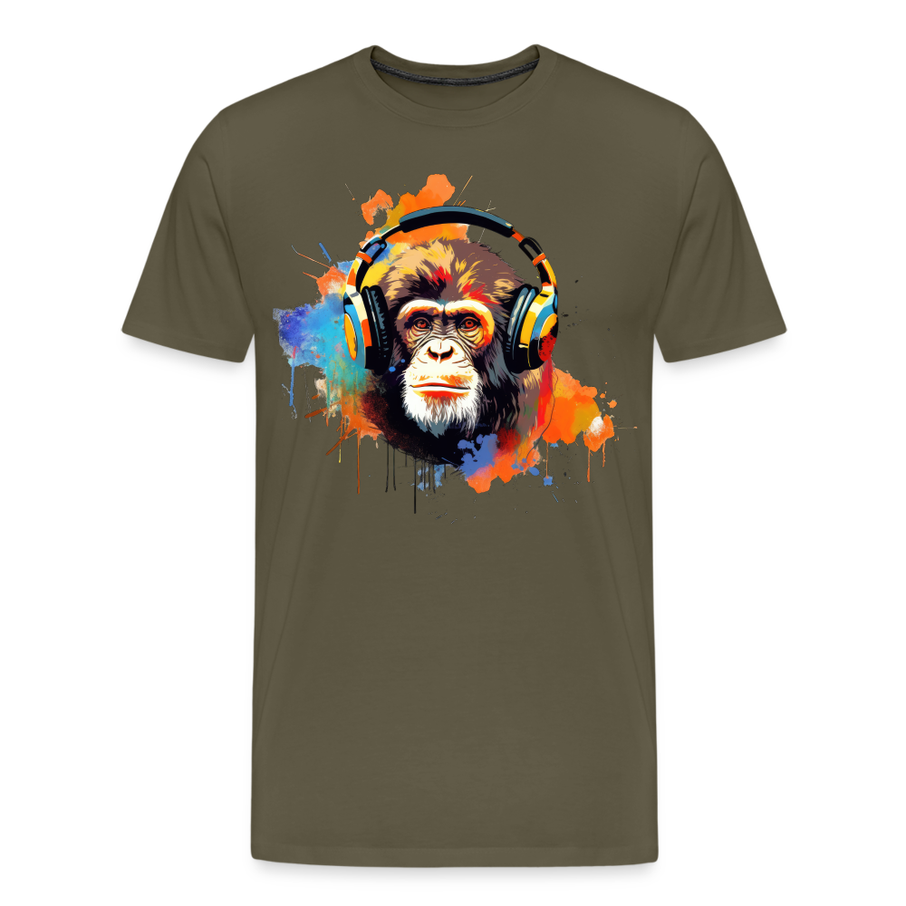 DJ Monkey Affe T-Shirt Männer Premium T-Shirt - Khaki