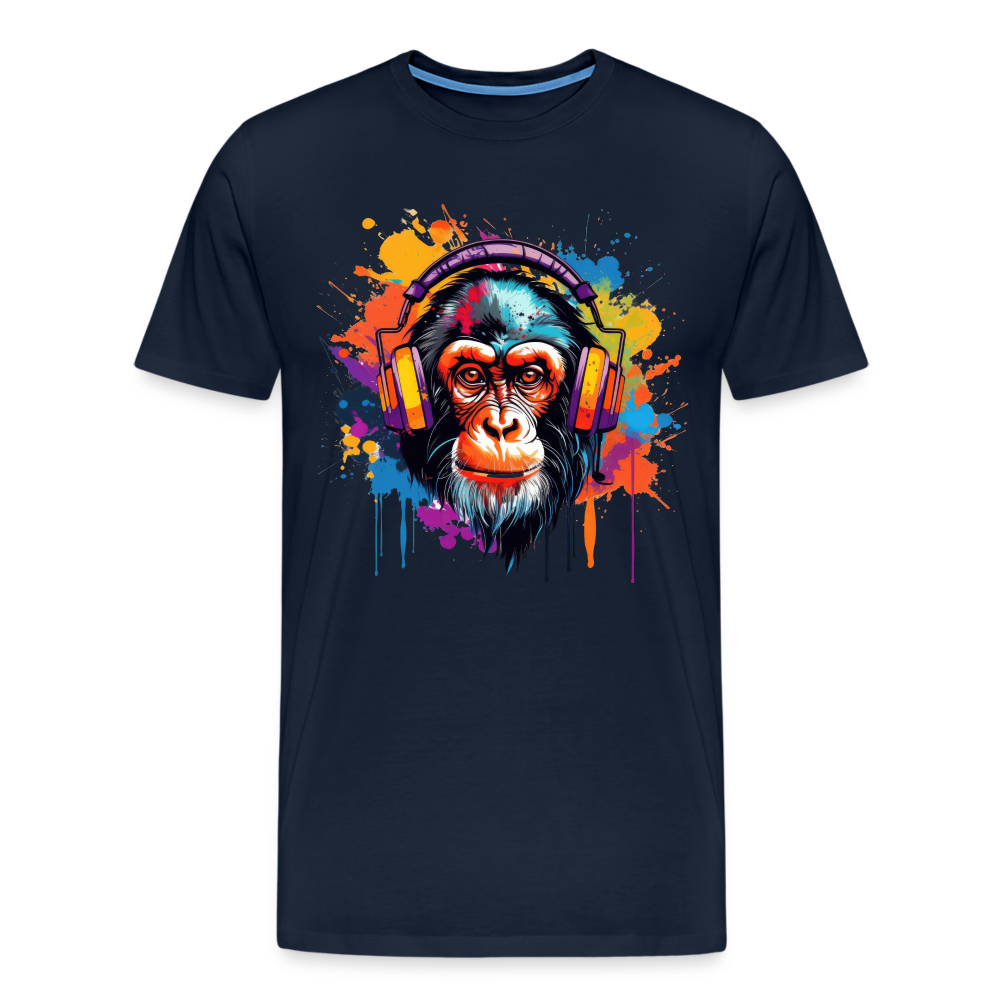 DJ Monkey Affe T-Shirt Männer Premium T-Shirt - Navy