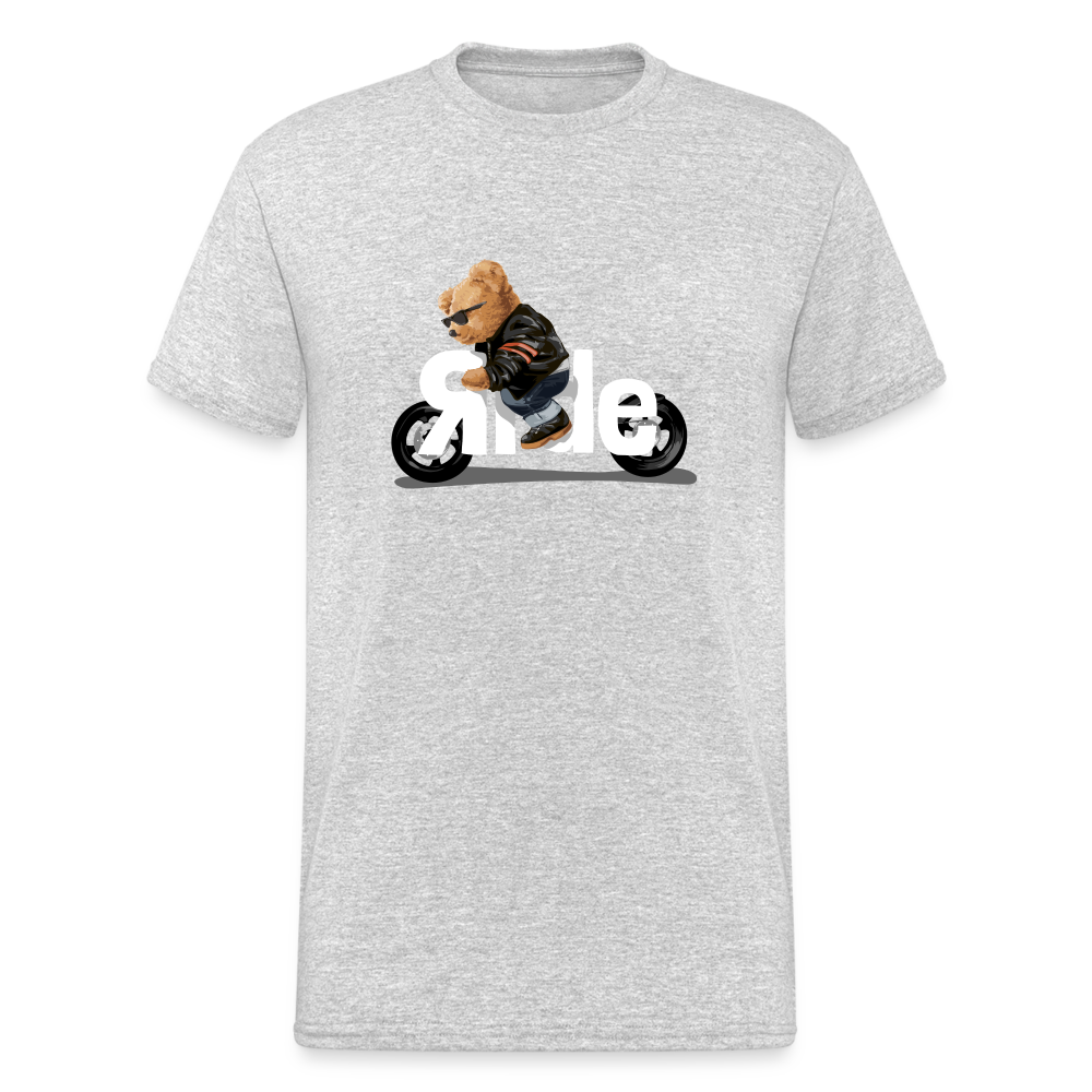 Teddybär Bear Ride Streetwear Spruch T-Shirt Herren - Grau meliert