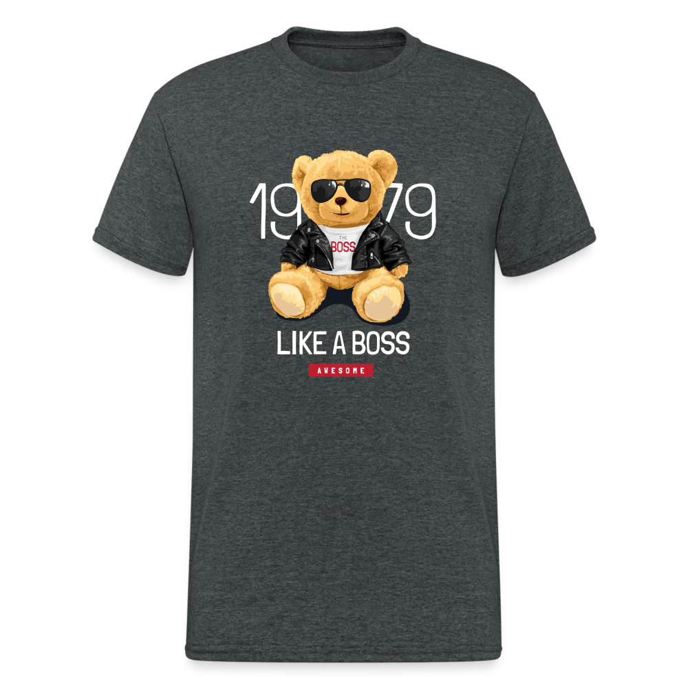 Teddybär Bear 1979 Like a Boss Streetwear Spruch T-Shirt Herren - Dunkelgrau meliert