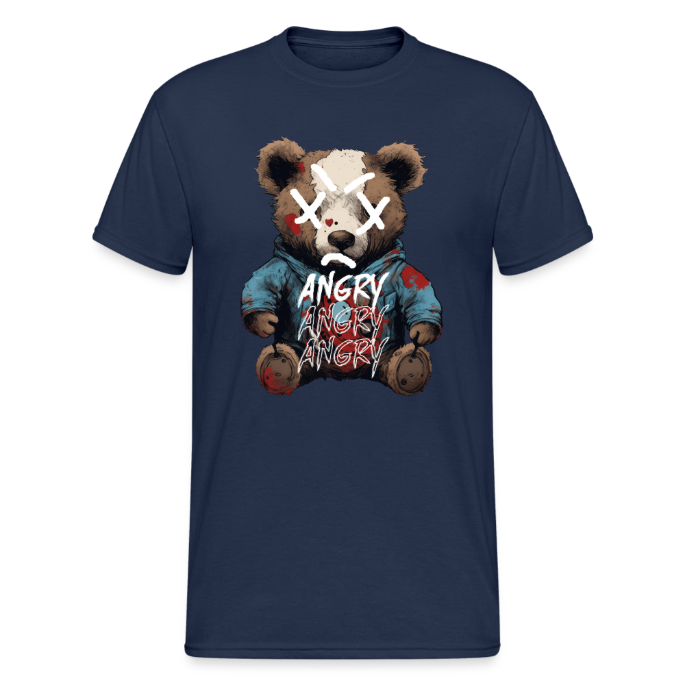 Teddybär Bear Angry Streetwear Spruch T-Shirt Herren - Navy