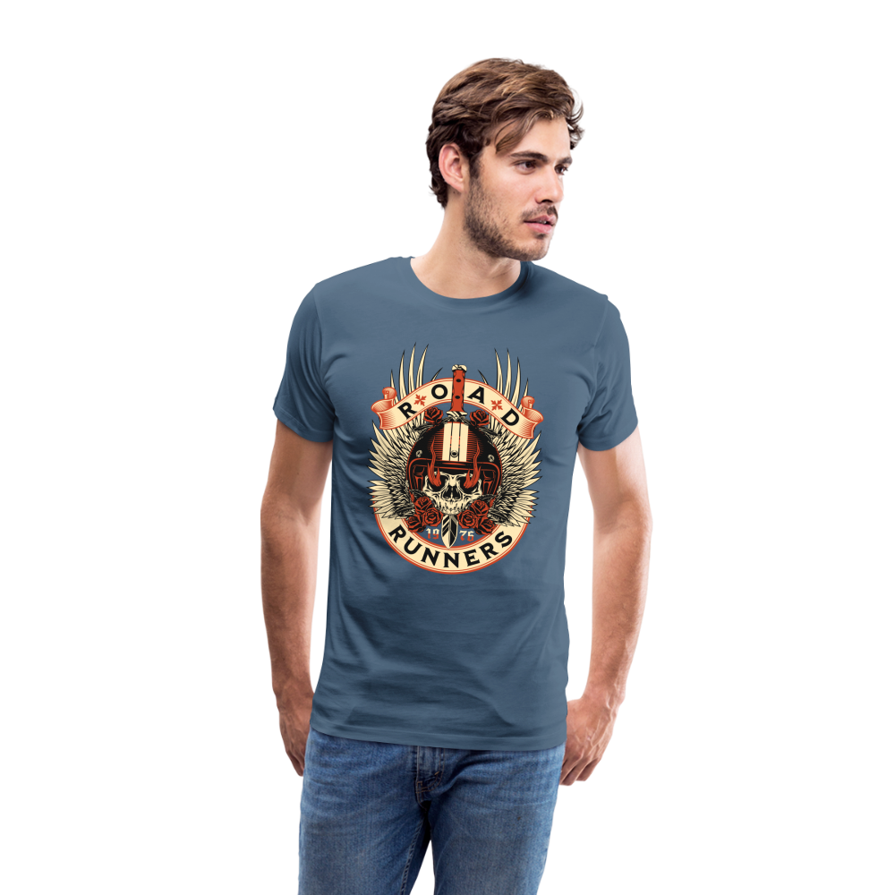 Road Runners Premium T-Shirt Herren - Blaugrau