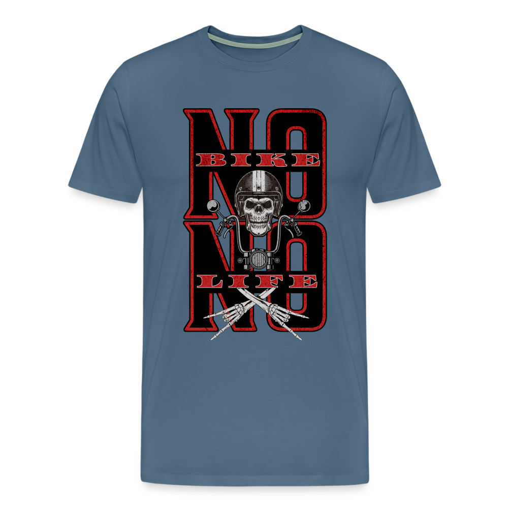 No Bike No Life Premium T-Shirt Herren - Blaugrau