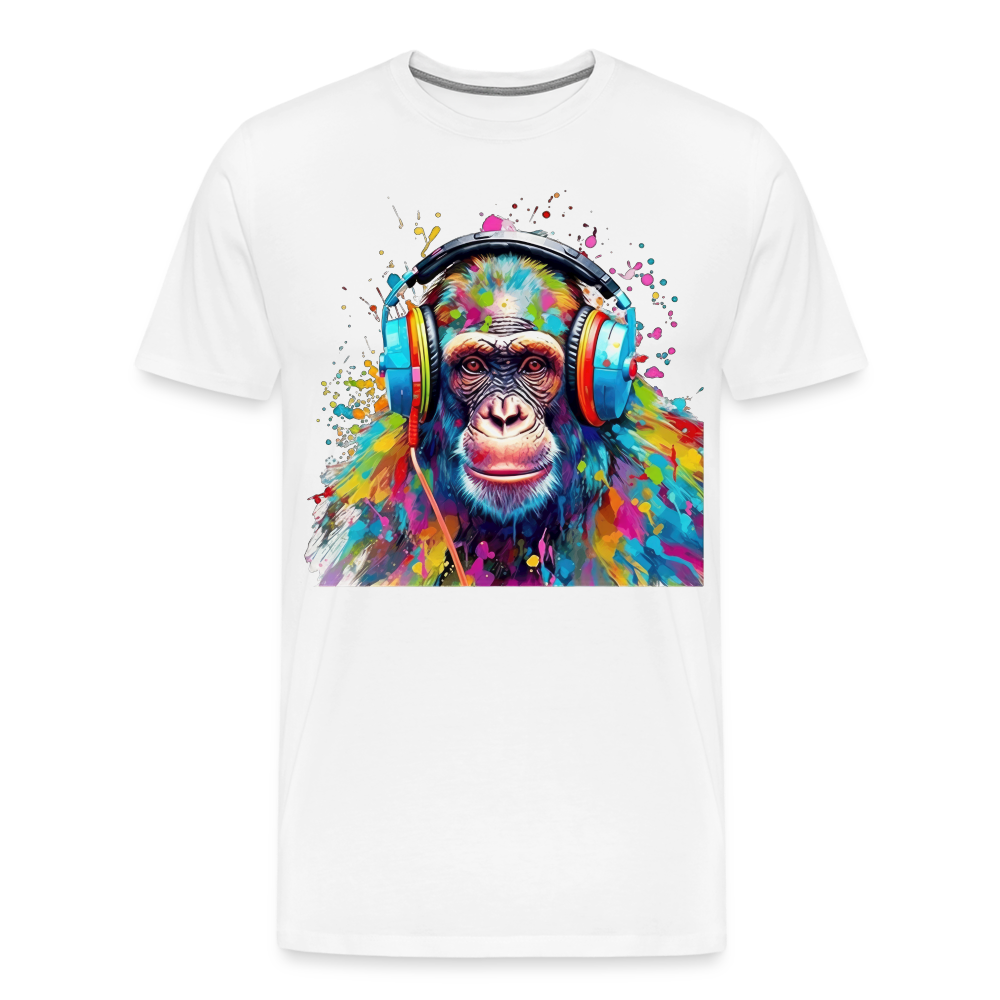 DJ Monkey Affe T-Shirt Männer Premium T-Shirt - Weiß