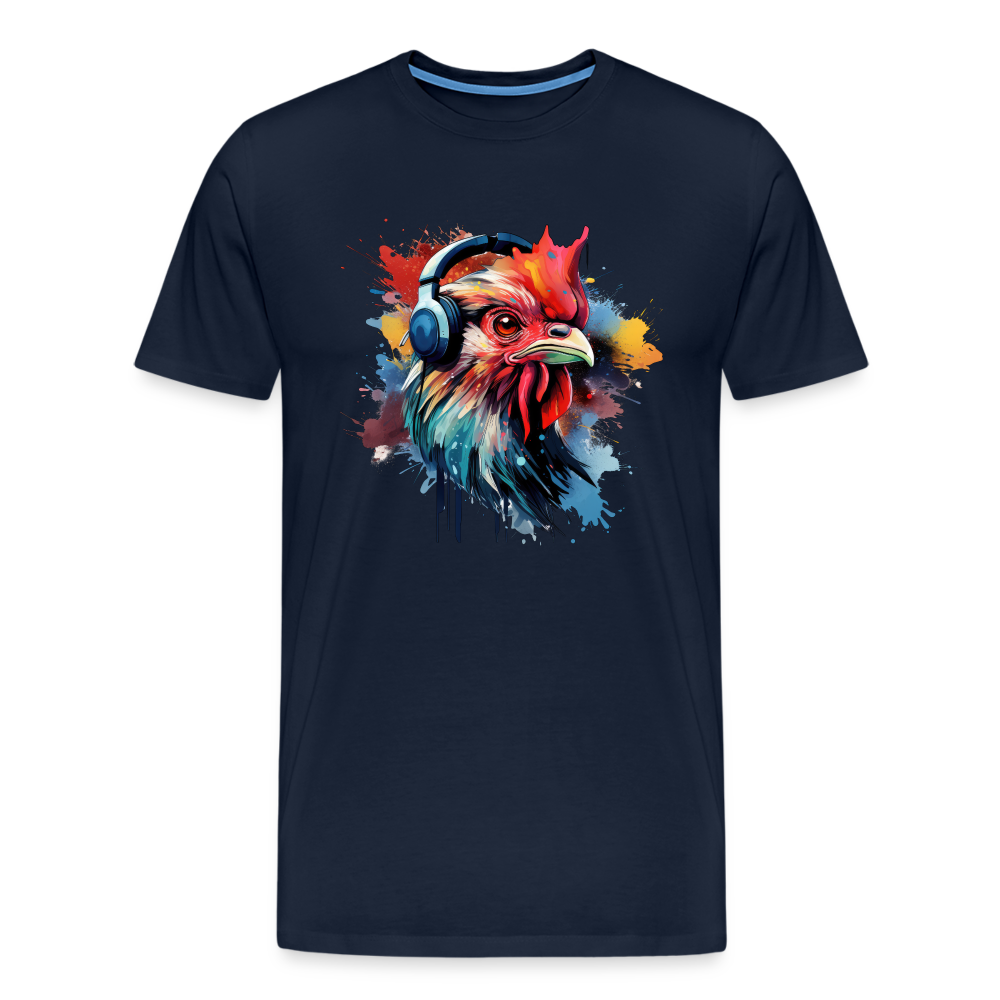 Hahn Kopfhörer Safari Zoo Männer Premium T-Shirt - Navy