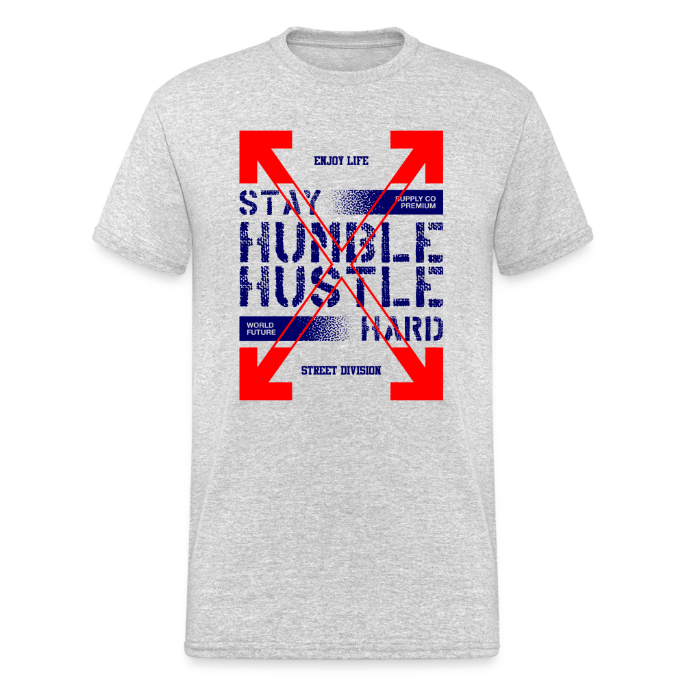 Urban Streetwear Stay Humble Hustle Hard T-Shirt Herren - Grau meliert
