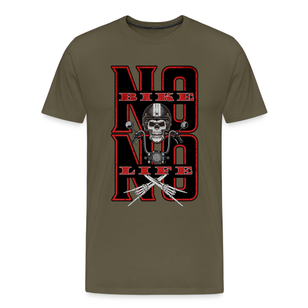 No Bike No Life Premium T-Shirt Herren - Khaki