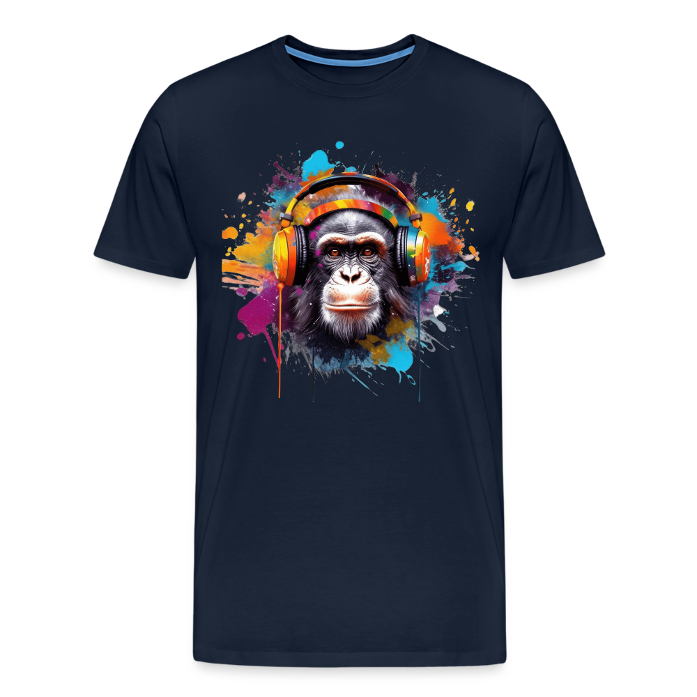 DJ Monkey Affe T-Shirt Männer Premium T-Shirt - Navy