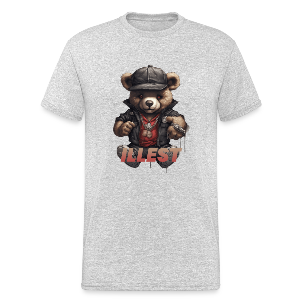 Teddybär Bear Illest Streetwear Spruch T-Shirt Herren - Grau meliert