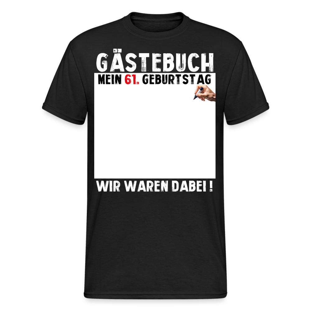 61. Geburtstag Gästebuch T-Shirt Lustig Geschenk T-Shirt - Schwarz