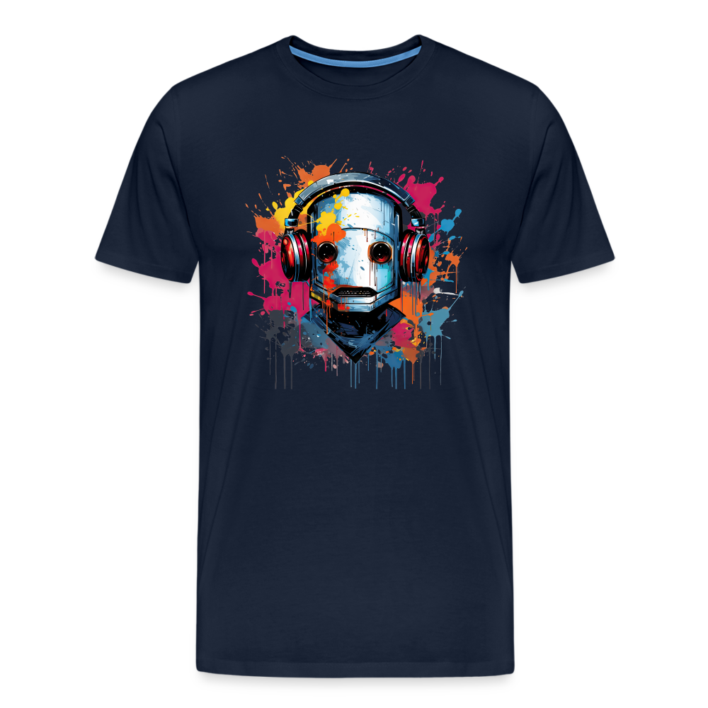 Roboter Kopfhörer Männer Premium T-Shirt - Navy