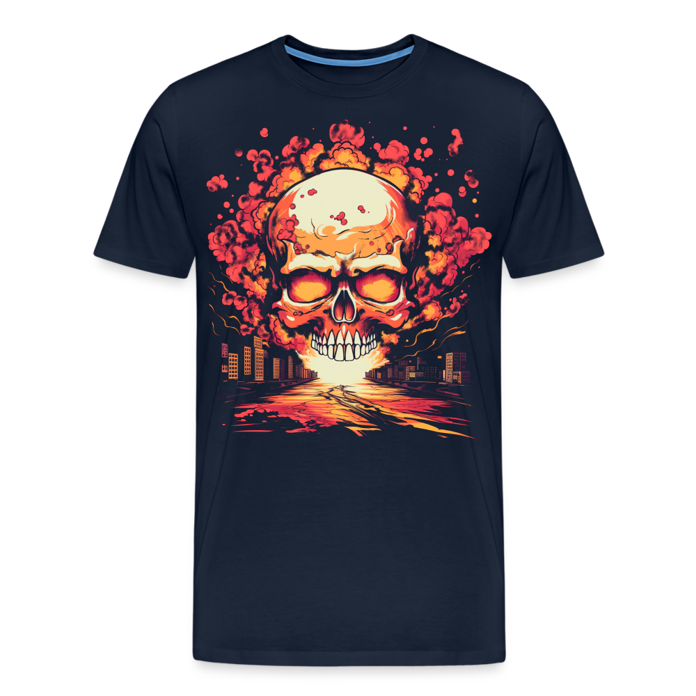 Explosion Skull Totenkopf Premium T-Shirt Herren - Navy