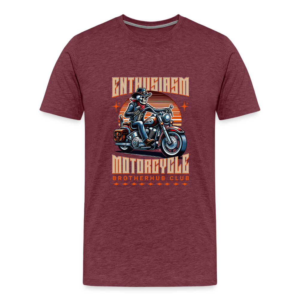 Motorcycle Brotherhub Club  Premium T-Shirt Herren - Bordeauxrot meliert