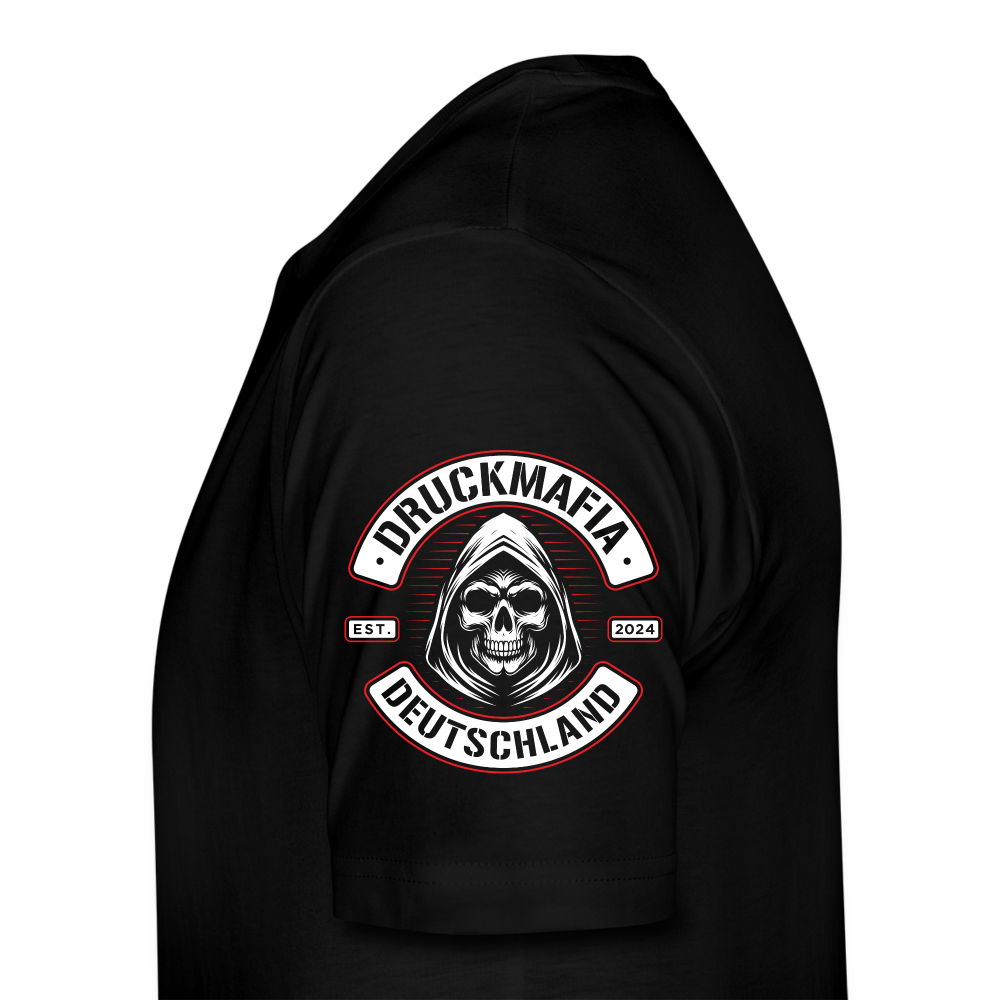 Druckmafia lieber stehen sterben als kniend leben mit Logodruck - Schwarz