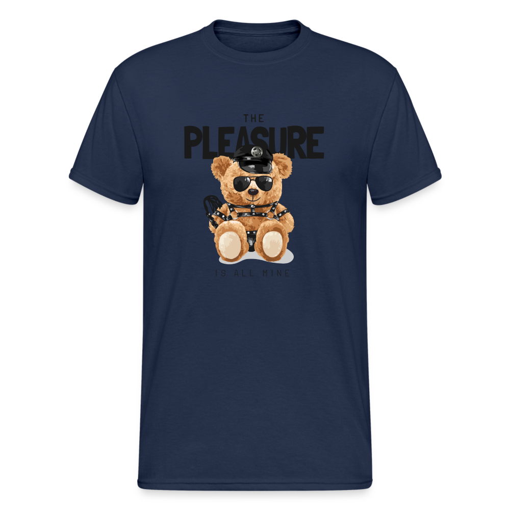 Teddybär Bear The Pleasure Streetwear Spruch T-Shirt Herren - Navy