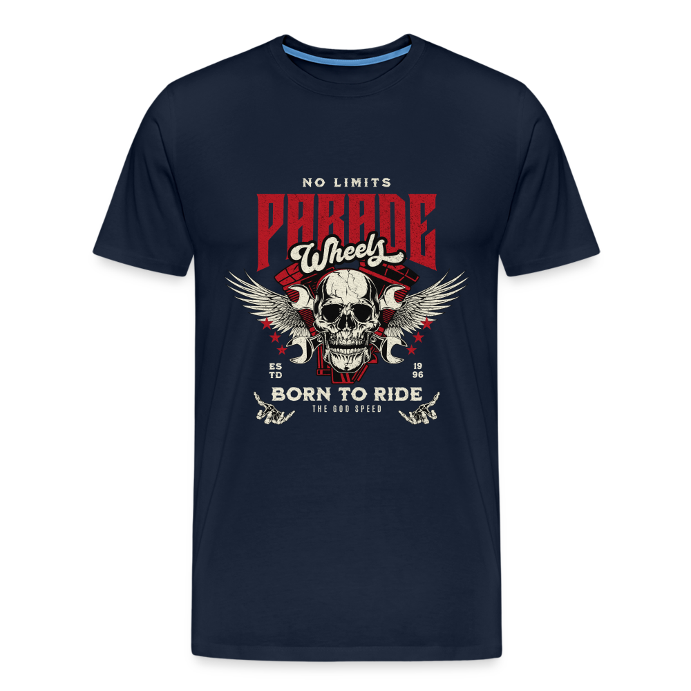 No Limits Parade Wheels Born To Ride Club  Premium T-Shirt Herren - Navy