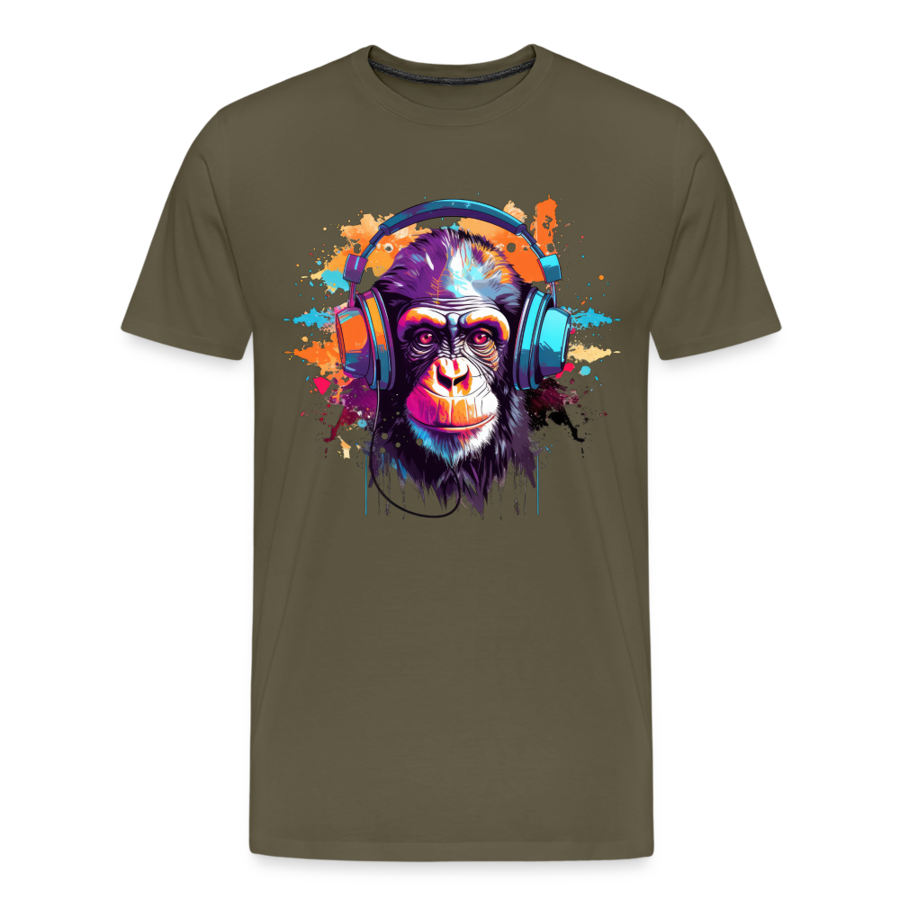 DJ Monkey Affe T-Shirt Männer Premium T-Shirt - Khaki