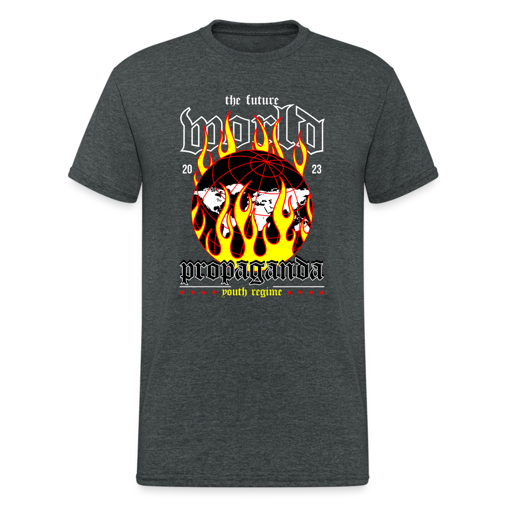 Urban Streetwear Propaganda T-Shirt Herren - Dunkelgrau meliert