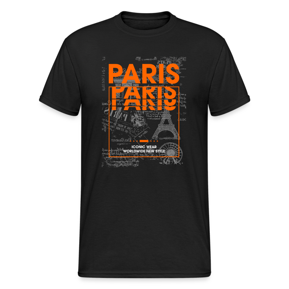 Urban Streetwear Paris T-Shirt Herren - Schwarz