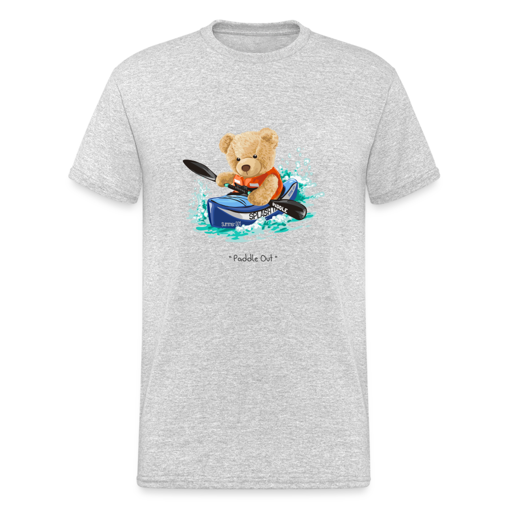 Teddybär Bear Paddle Out Streetwear Spruch T-Shirt Herren - Grau meliert