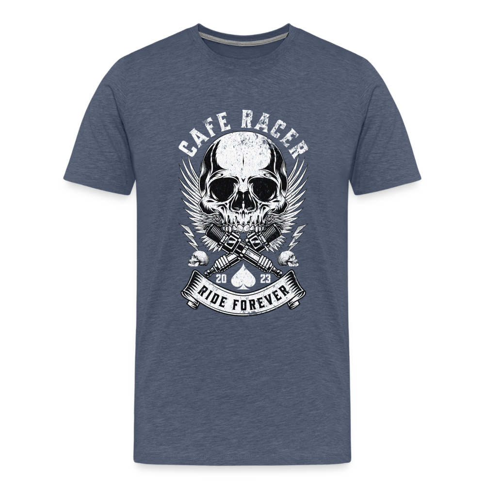 Cafe Racer Premium T-Shirt Herren - Blau meliert