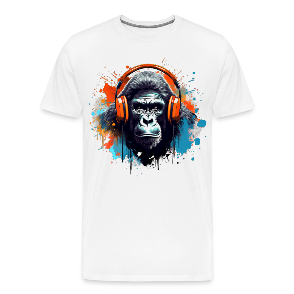 DJ Monkey Affe T-Shirt Männer Premium T-Shirt - Weiß