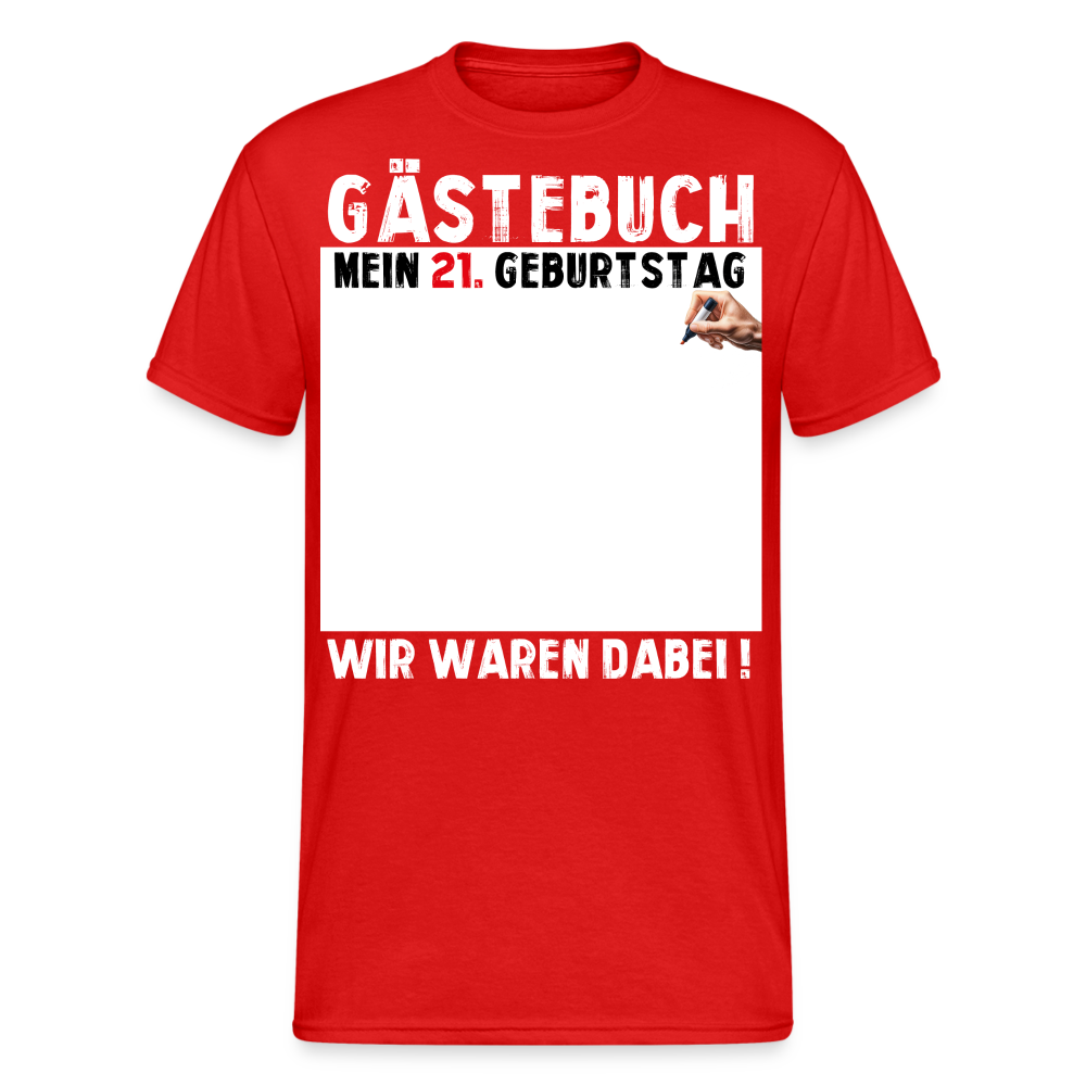 21. Geburtstag Gästebuch T-Shirt Lustig Geschenk T-Shirt - Rot