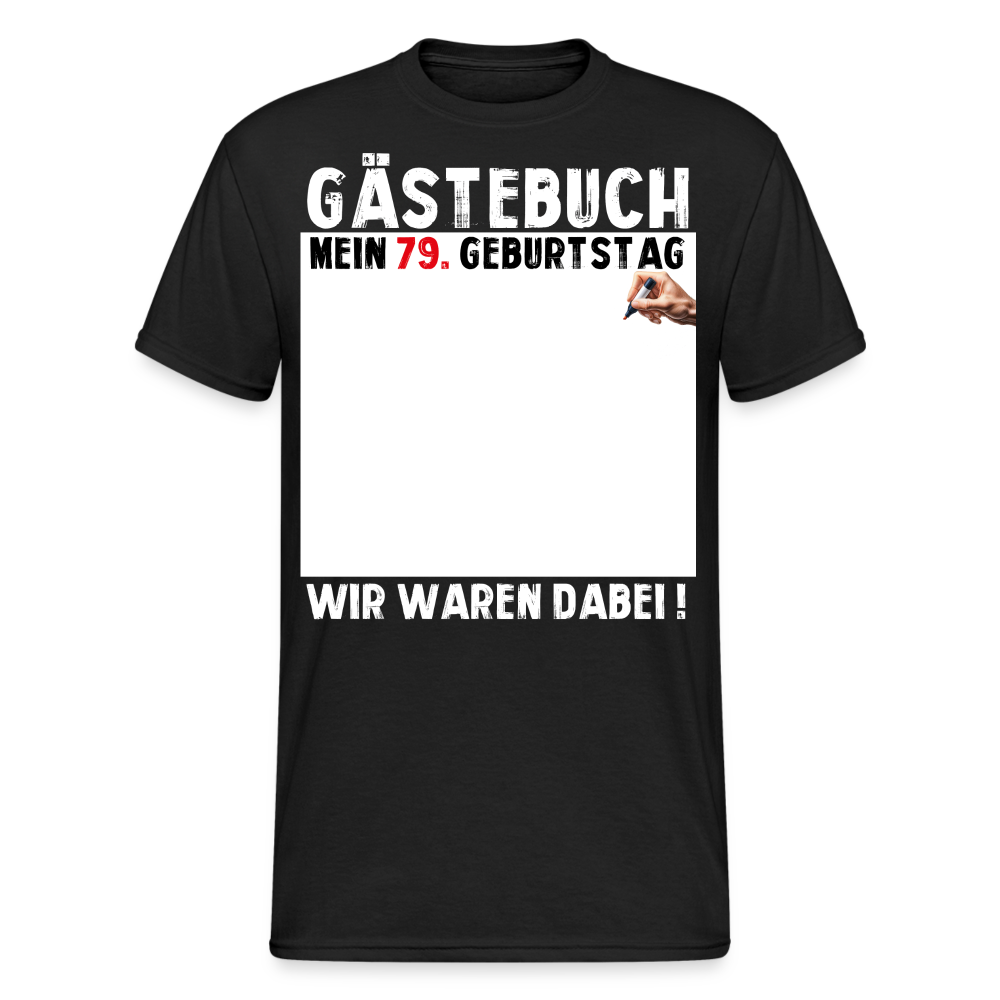 79. Geburtstag Gästebuch T-Shirt Lustig Geschenk T-Shirt - Schwarz