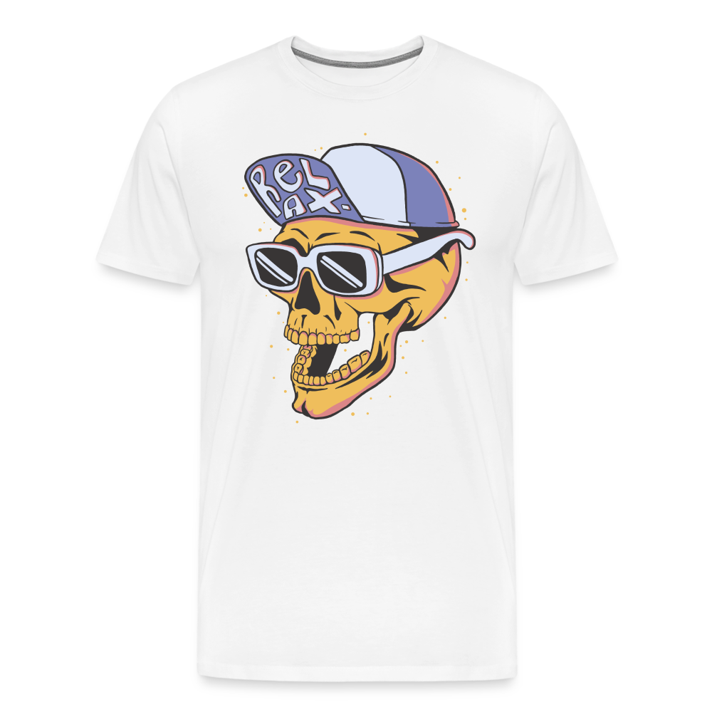 Relax Skull Totenkopf Premium T-Shirt Herren - Weiß
