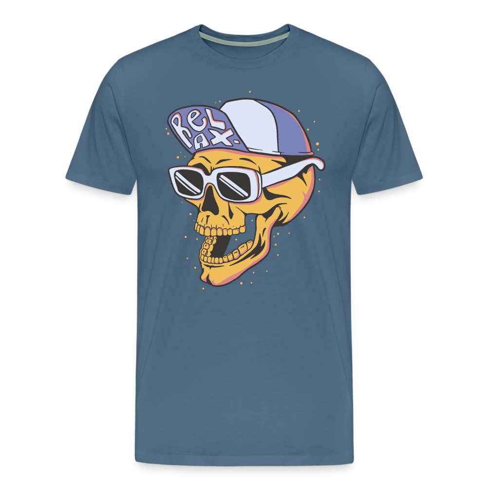 Relax Skull Totenkopf Premium T-Shirt Herren - Blaugrau