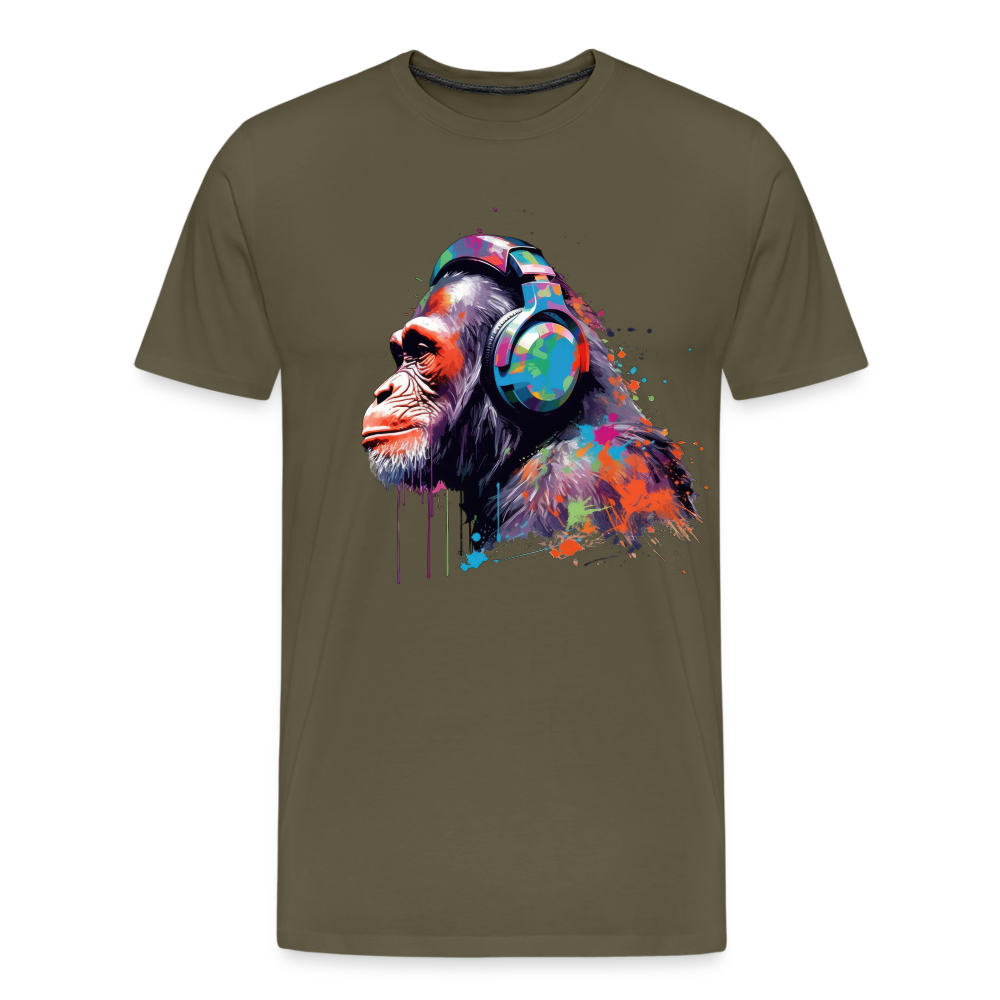 DJ Monkey Affe T-Shirt Männer Premium T-Shirt - Khaki