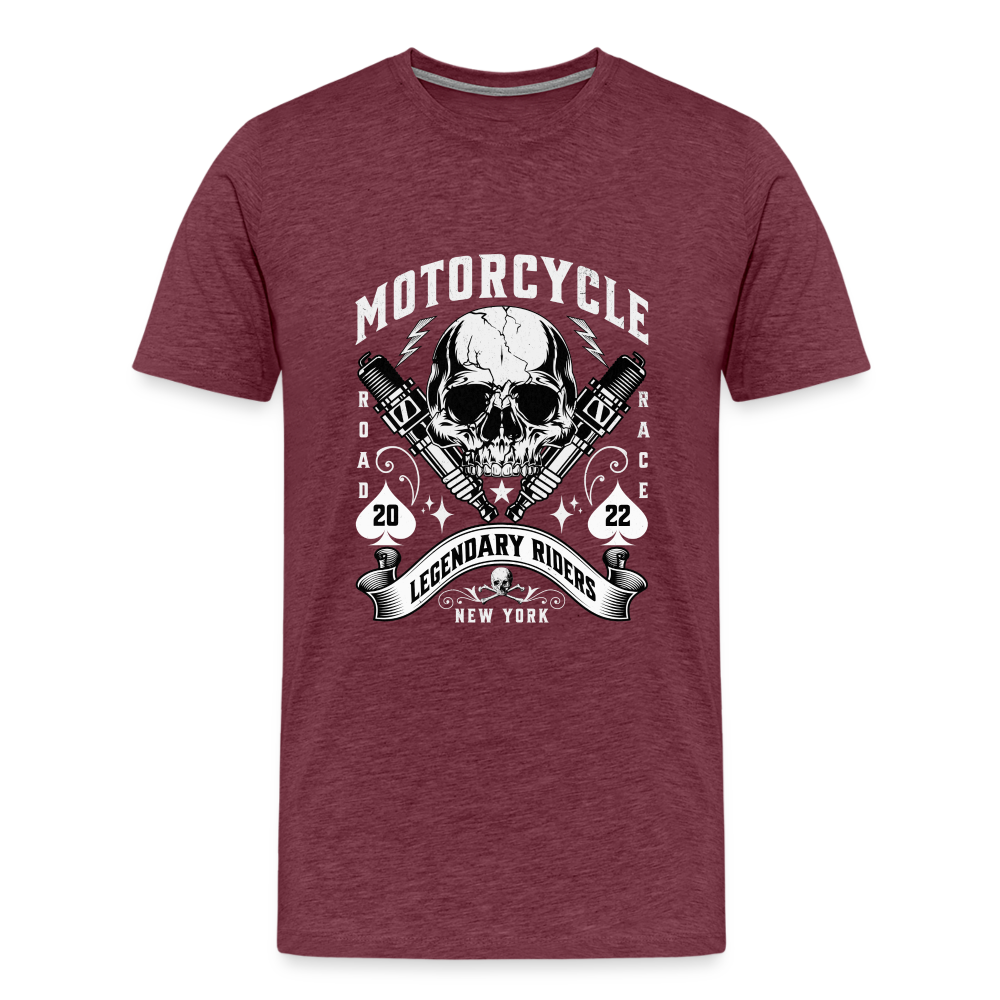 Motorcycle Premium T-Shirt Herren - Bordeauxrot meliert