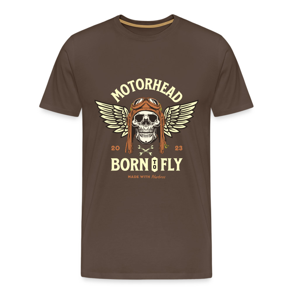 Motorhead Born To Fly  Premium T-Shirt Herren - Edelbraun
