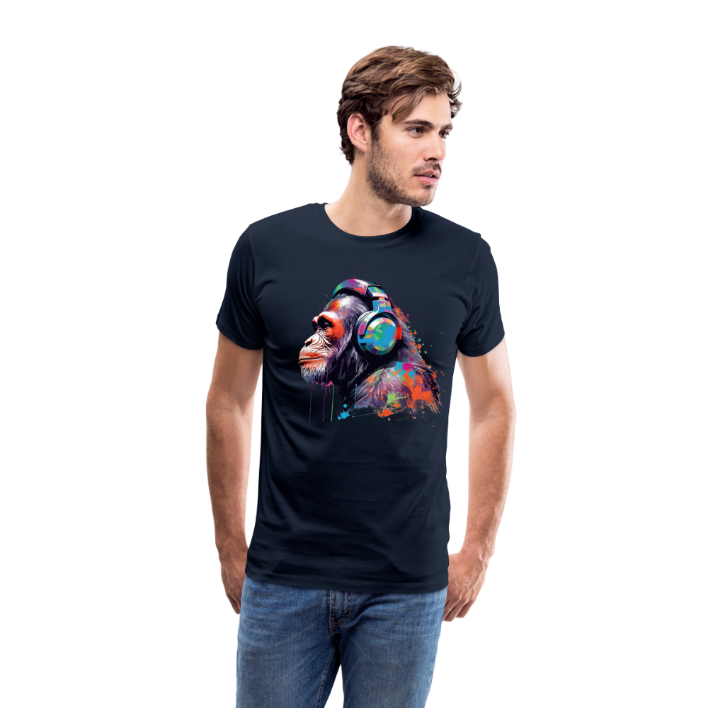 DJ Monkey Affe T-Shirt Männer Premium T-Shirt - Navy