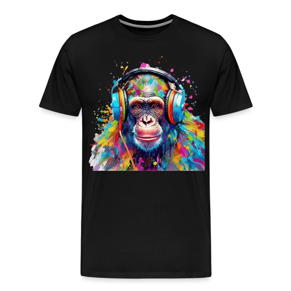 DJ Monkey Affe T-Shirt Männer Premium T-Shirt - Schwarz