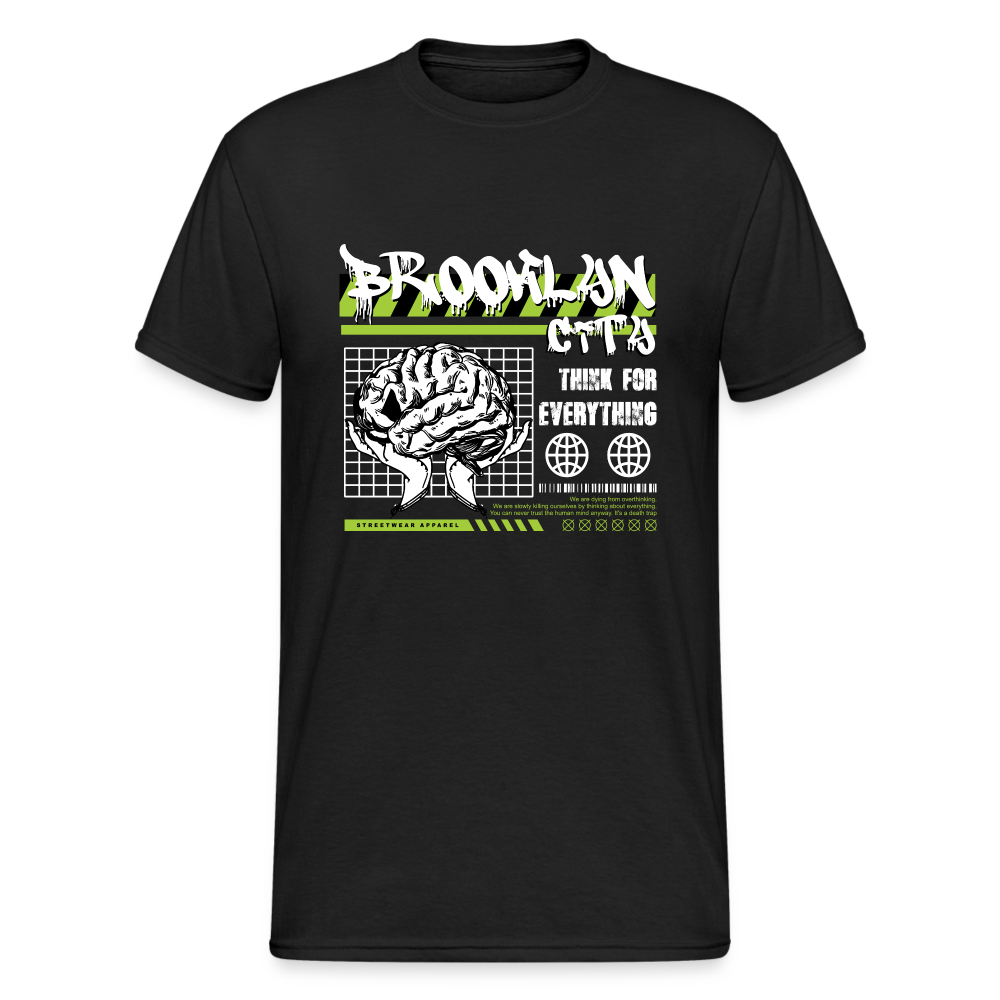 Urban Streetwear Brooklyn City T-Shirt Herren - Schwarz