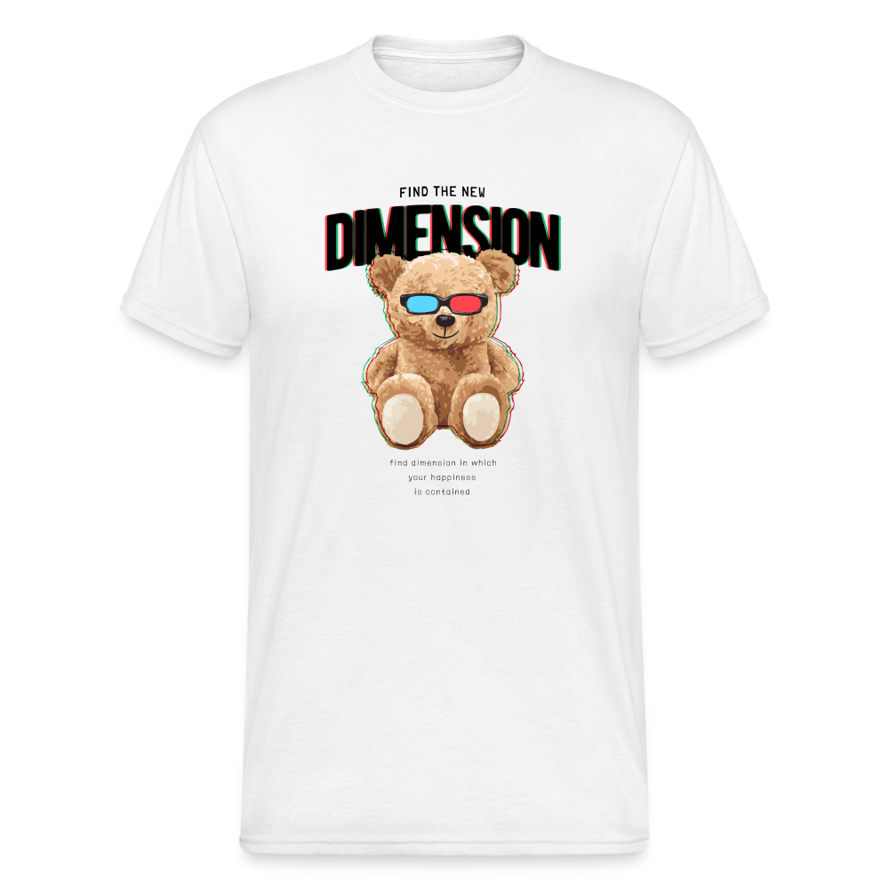 Teddybär Bear Find The New Dimension Streetwear Spruch T-Shirt Herren - Weiß