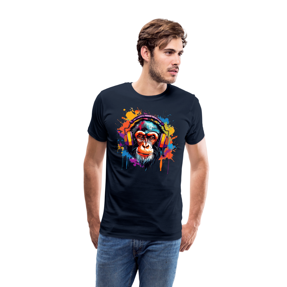 DJ Monkey Affe T-Shirt Männer Premium T-Shirt - Navy