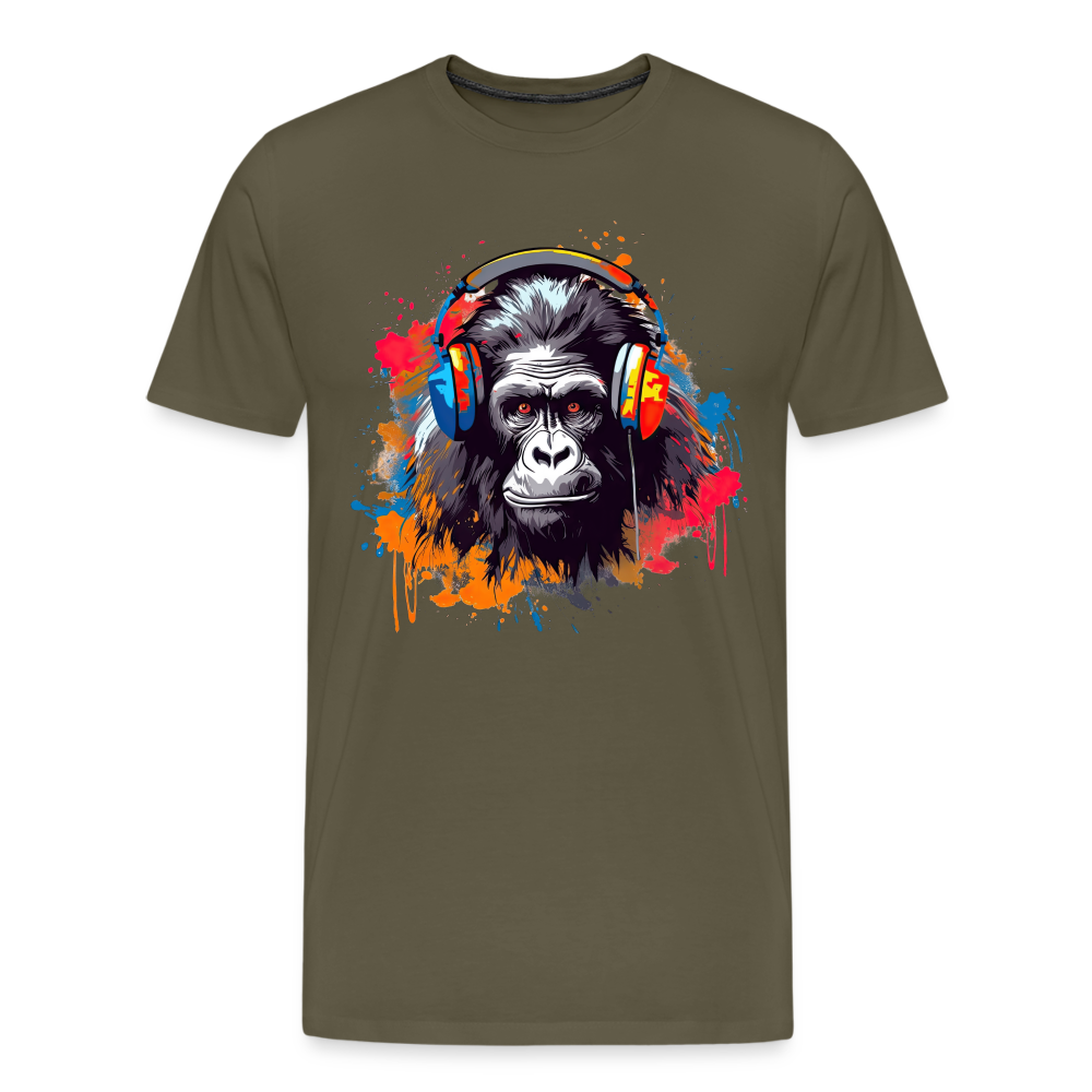 DJ Monkey Affe T-Shirt Männer Premium T-Shirt - Khaki