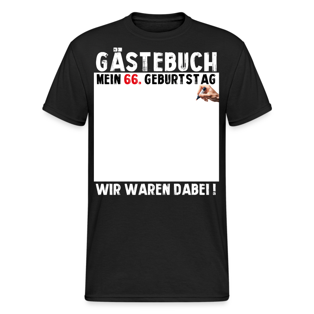 66. Geburtstag Gästebuch T-Shirt Lustig Geschenk T-Shirt - Schwarz