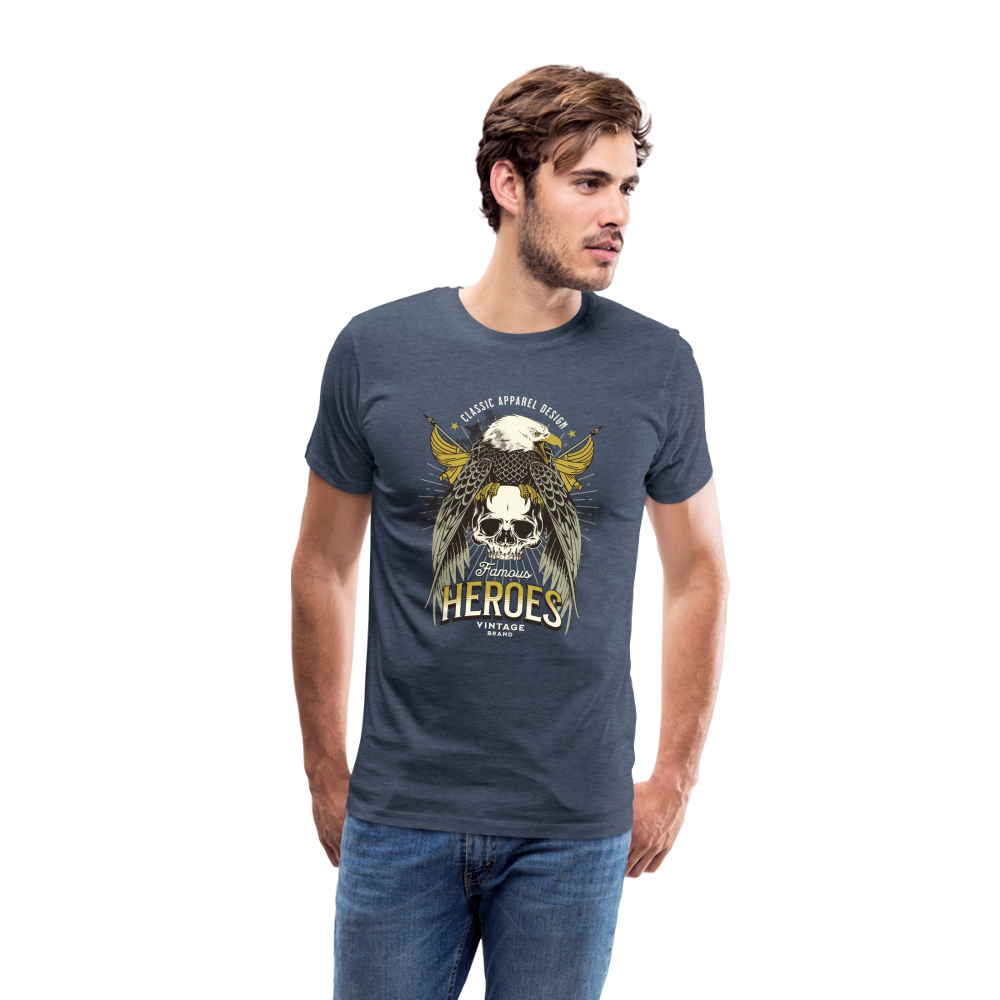 Heroes Premium T-Shirt Herren - Blau meliert