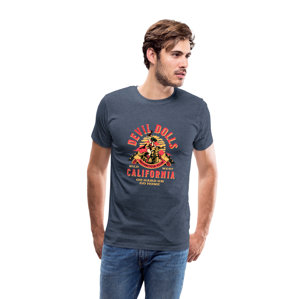 Devil Dolls California Premium T-Shirt Herren - Blau meliert