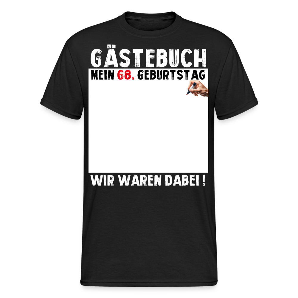 68. Geburtstag Gästebuch T-Shirt Lustig Geschenk T-Shirt - Schwarz