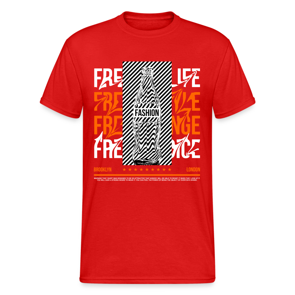 Urban Streetwear Fashion Free LifeT-Shirt Herren - Rot