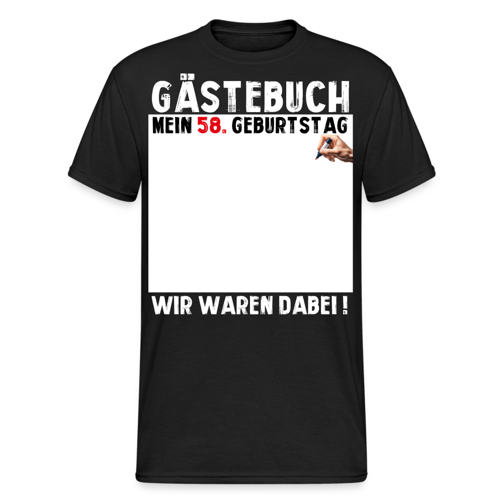 58. Geburtstag Gästebuch T-Shirt Lustig Geschenk T-Shirt - Schwarz